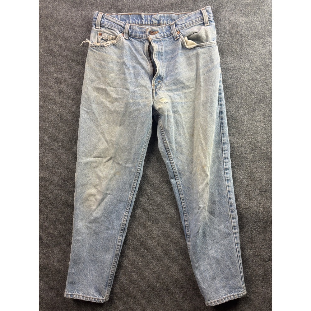 Vintage Levis 550 Relaxed Fit Tapered Leg Jeans Mens 33x30 (31x29) Orange Tab
